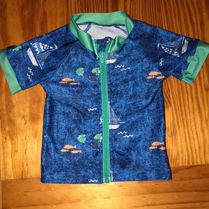 Swim zip rash guard swim top!